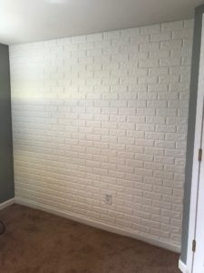 finished faux brick wall